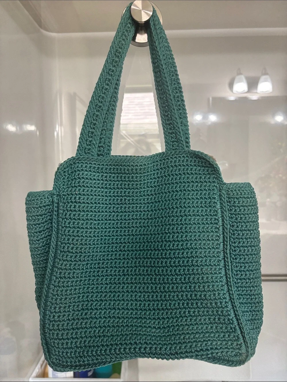 The Sak White Hobo with Teal Trim